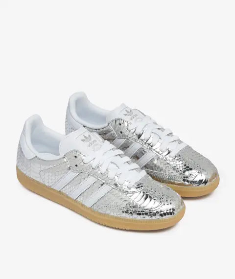 adidas Samba Patent Snakeskin Silver Metallic — sapatilhas femininas adidas