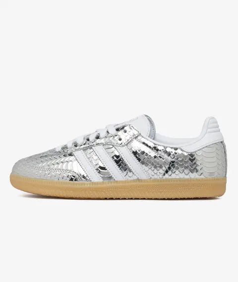 adidas Samba Patent Snakeskin Silver Metallic — sapatilhas femininas adidas