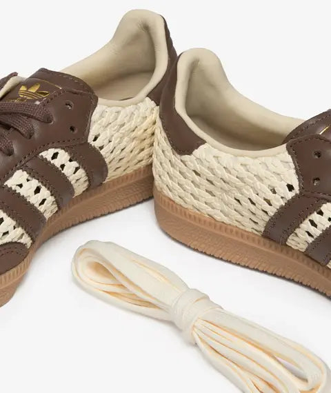 adidas Samba OG Basketweave Cream White Earth Strata — sapatilhas femininas adidas