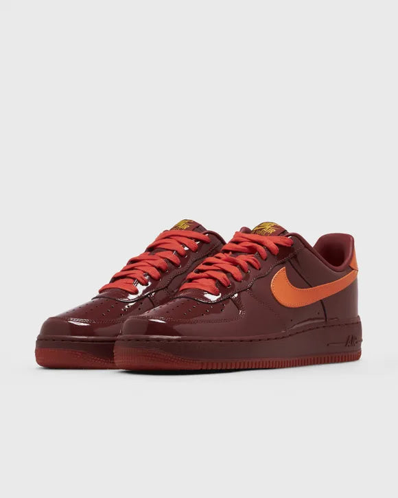 Nike Air Force 1 Low Patent Leather Dark Team Red Safety Orange
